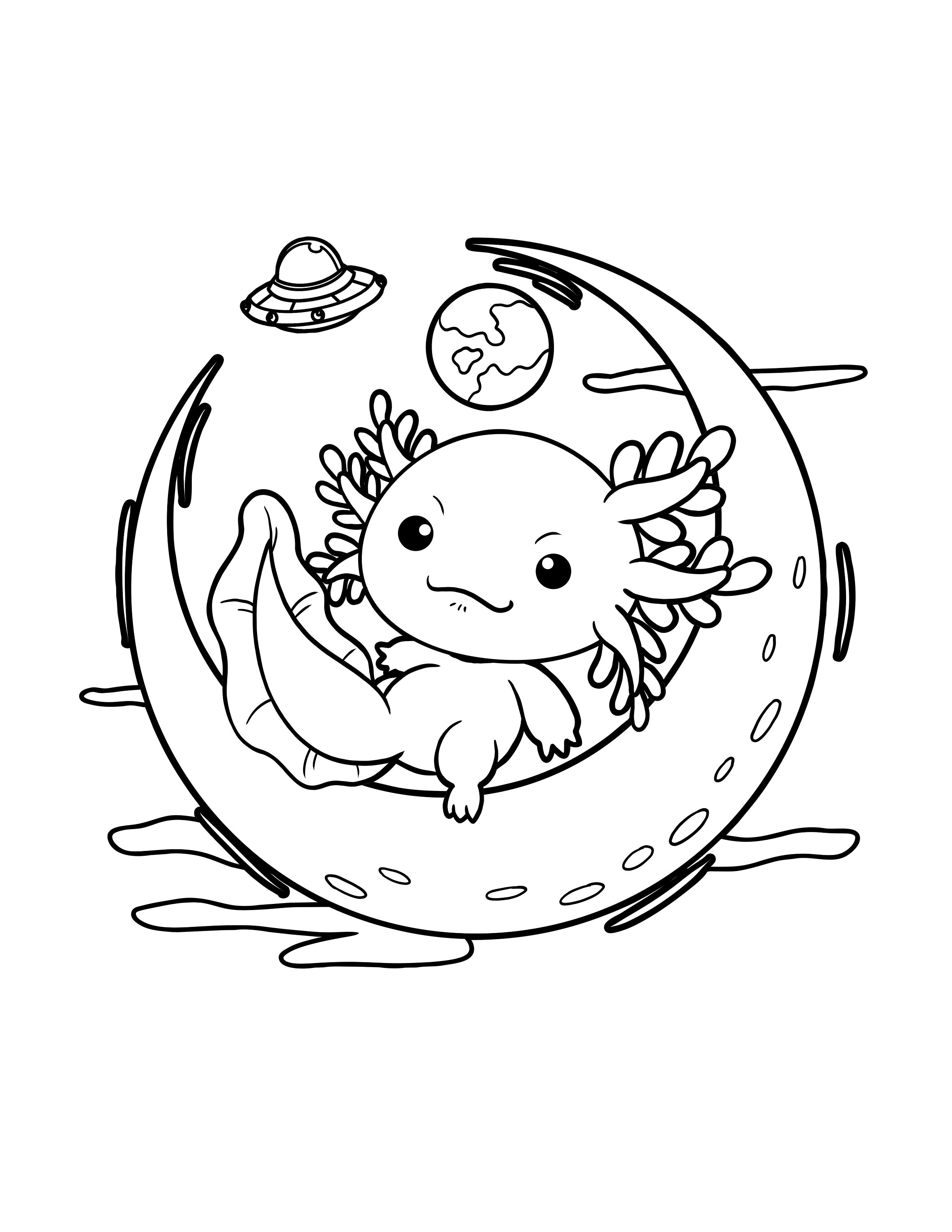 Axolotl Coloring Pages to Print 4 Cartoon Axolotl Coloring Pages