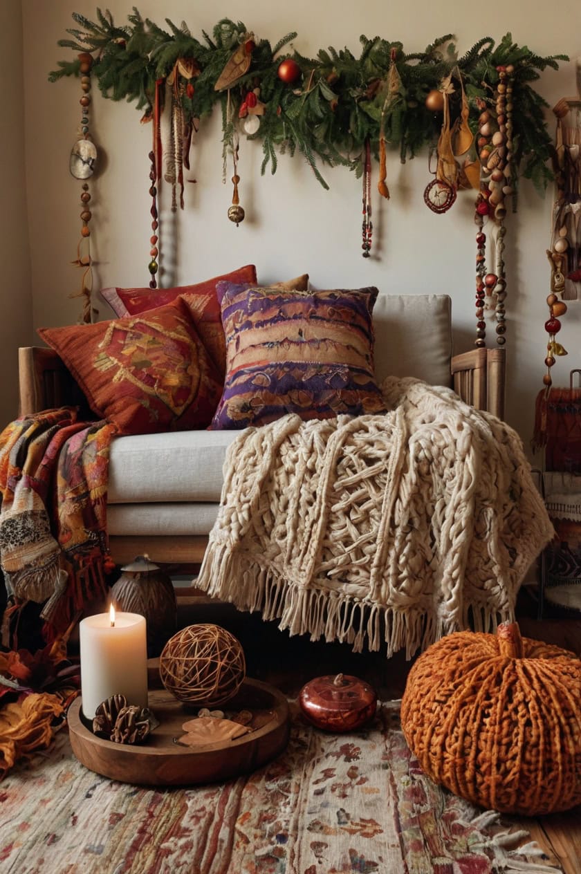 Bohemian Cozy Apartment Christmas Decor