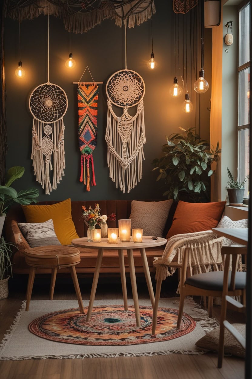 Boho Chic Vibes New Year Decoration Ideas for Café