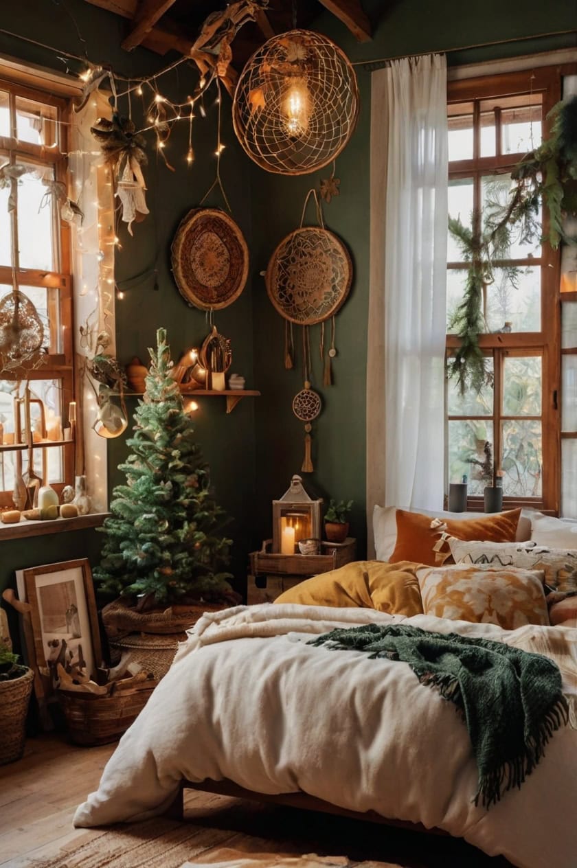 Boho Christmas Style Cute Christmas Room Decor Ideas