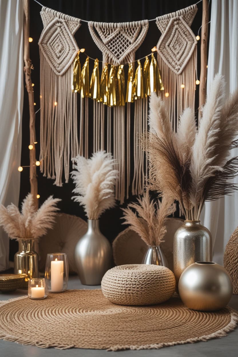 Boho Glam New Year Party Decorations Ideas 1