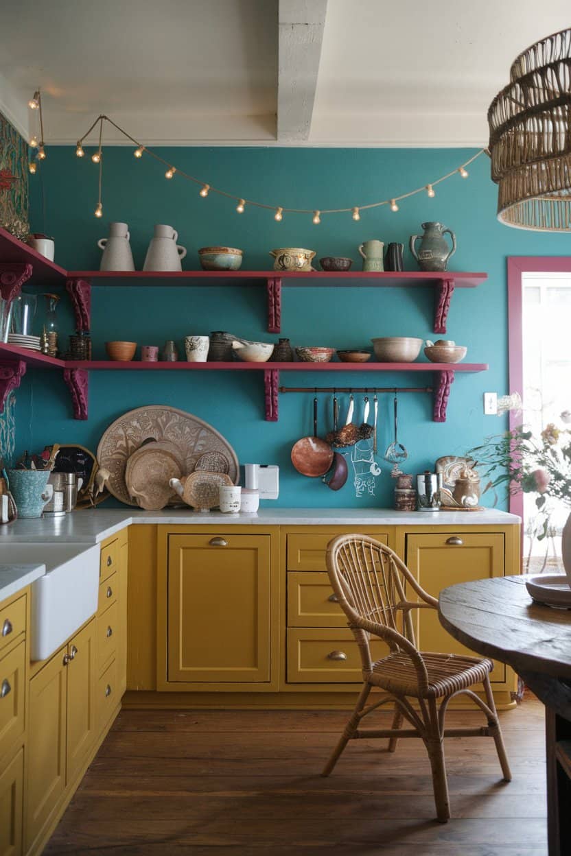 Bright And Vibrant Palette Boho Kitchen Ideas