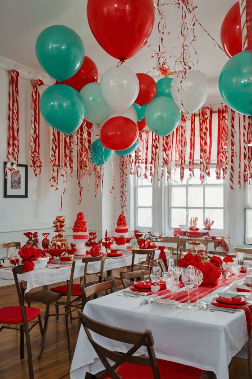 Candy Cane Christmas Party Room Decoration Ideas