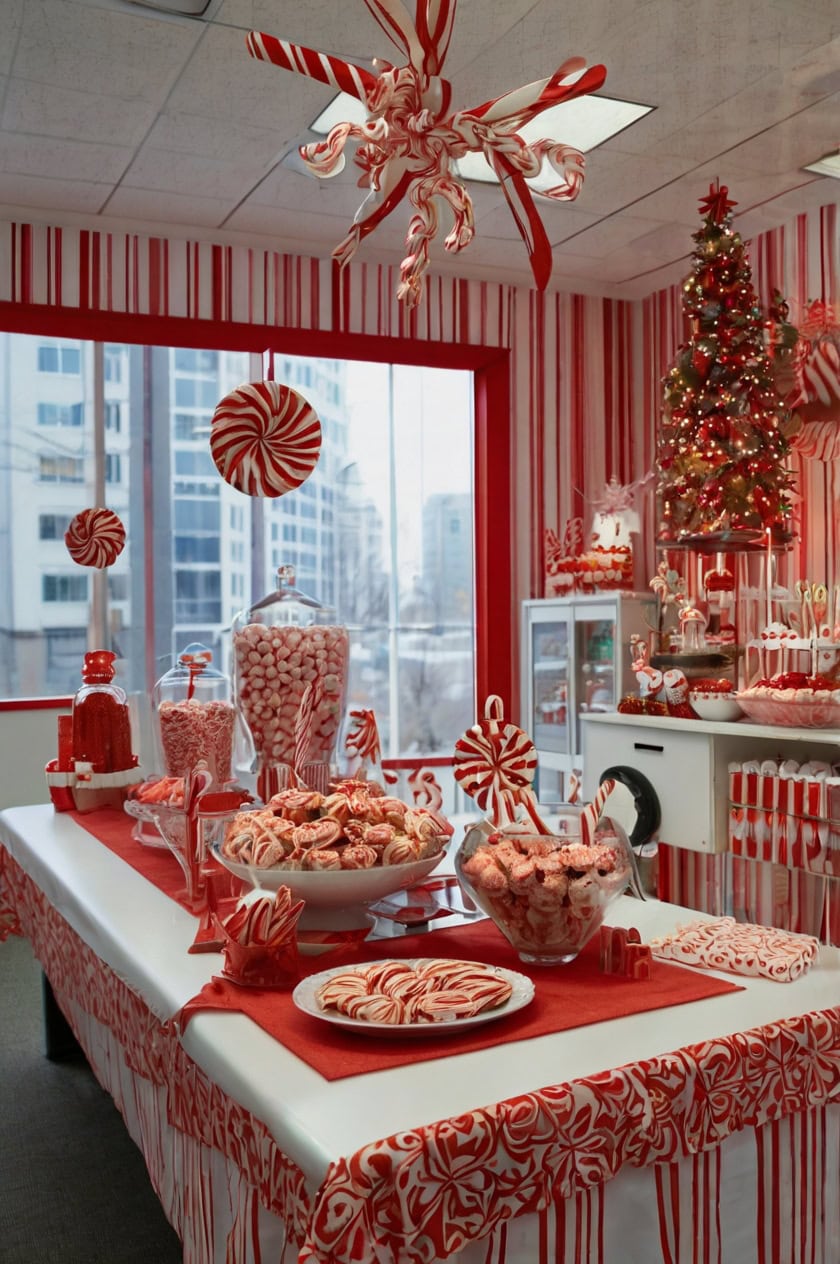 Candy Cane Delight Office Break Room Christmas Decorating Ideas