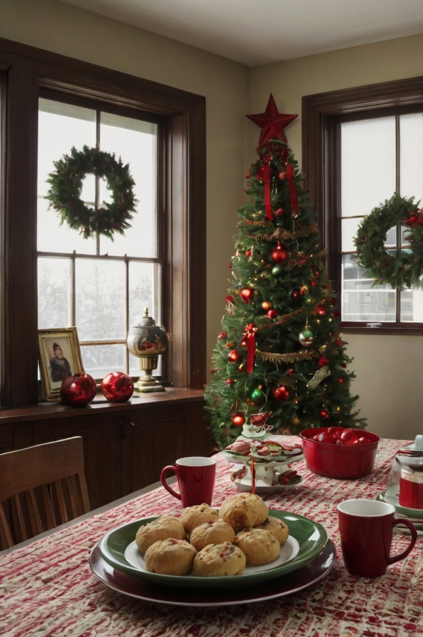 Classic Red And Green Theme Office Break Room Christmas Decorating Ideas