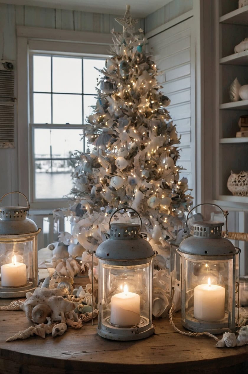 Coastal Christmas Country Decor Living Room Ideas