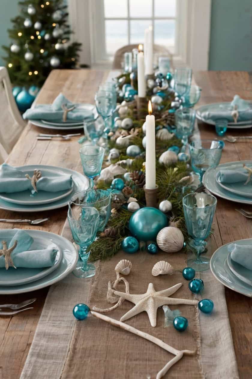 Coastal Christmas Dining Room Table Christmas Decoration Ideas