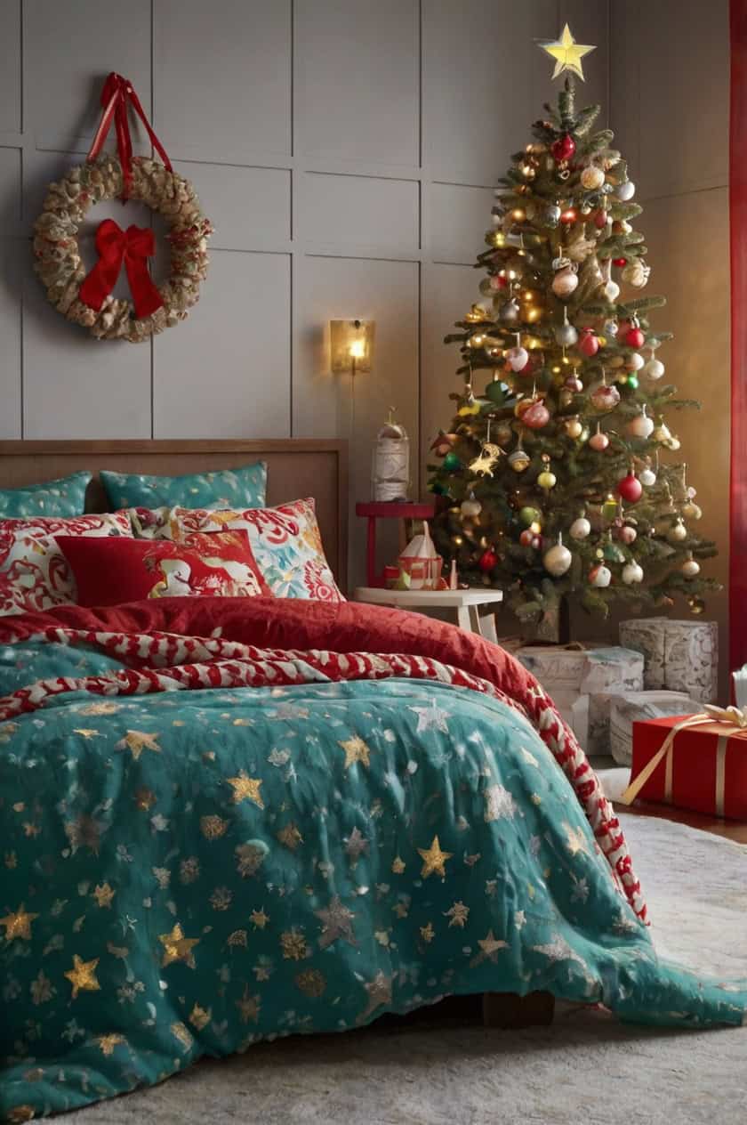 Colorful Winter Wonderland Christmas Decorating Ideas For a Room Preteen