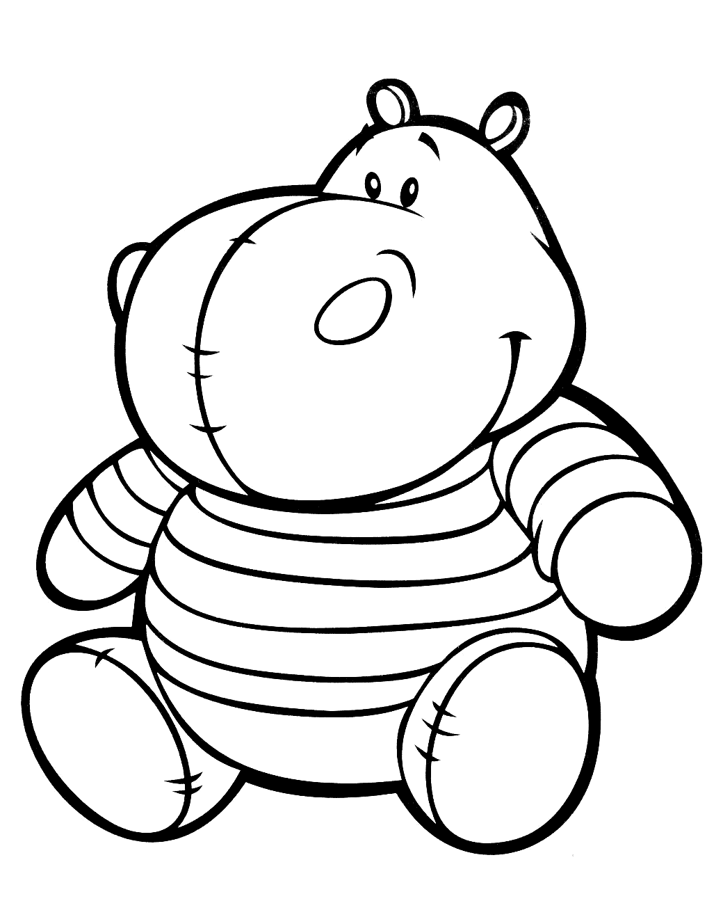 Coloring-Pages-Baby-Hippo-Face