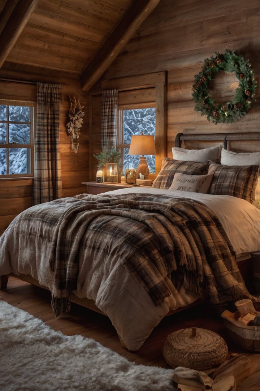 Cozy Cabin Retreat Cozy Christmas Bedroom Decor