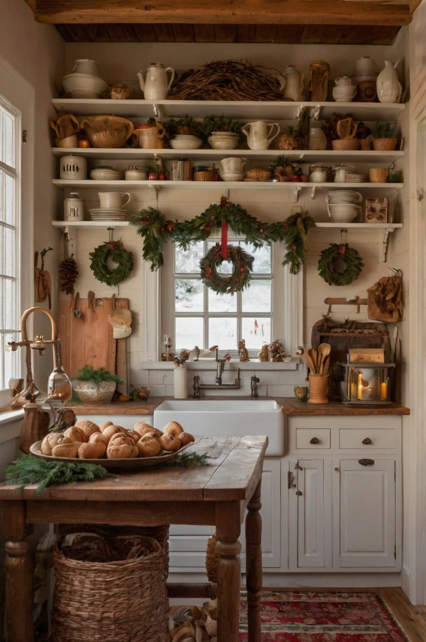 Cozy Cottage Christmas Kitchen