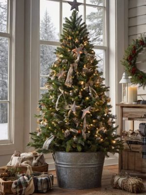 Cozy Farmhouse Christmas Tree Decor 4
