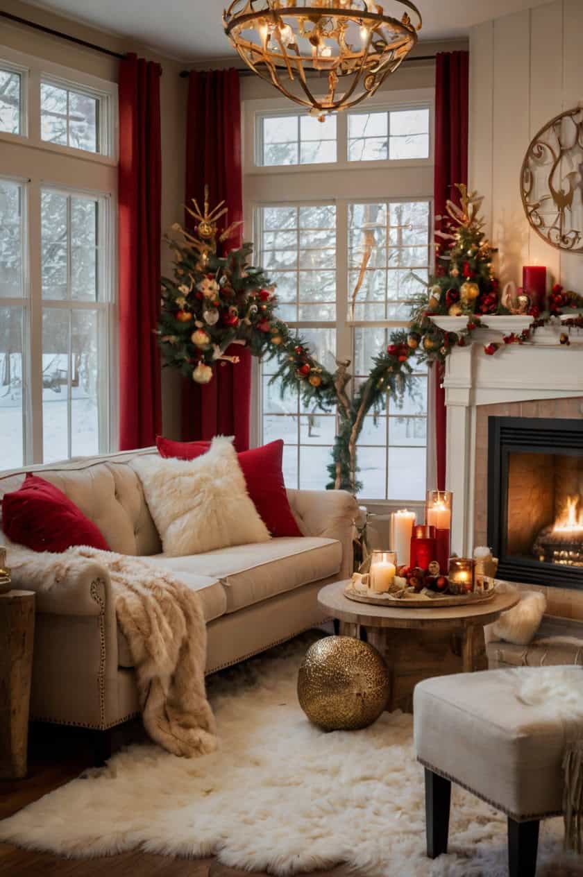 Cozy Red And Gold Winter Wonderland 1 1