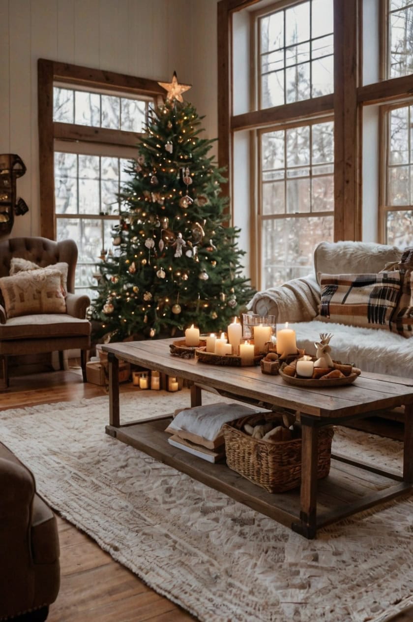 Cozy Rustic Christmas Charm Simple Christmas Decorating Ideas for Living Room