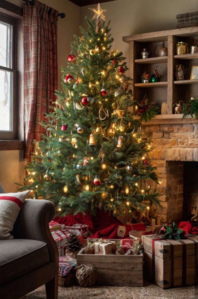 Cozy Rustic Christmas Charm Small Living Room Christmas Decorating Ideas