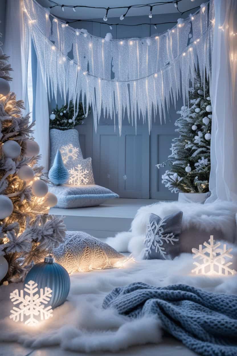 Cozy Winter Wonderland Style New Year Decoration Ideas at Home