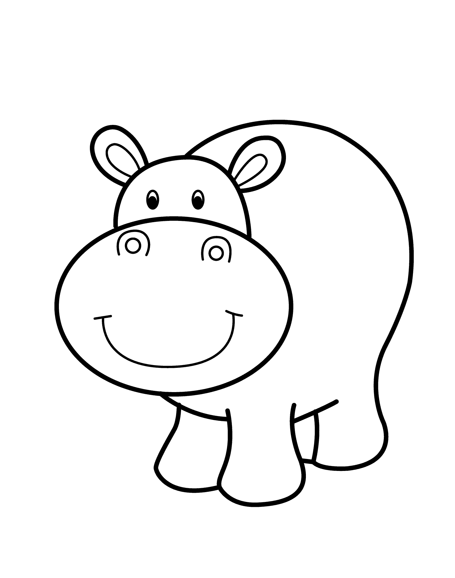 Cute-Hippo-Coloring-Pages