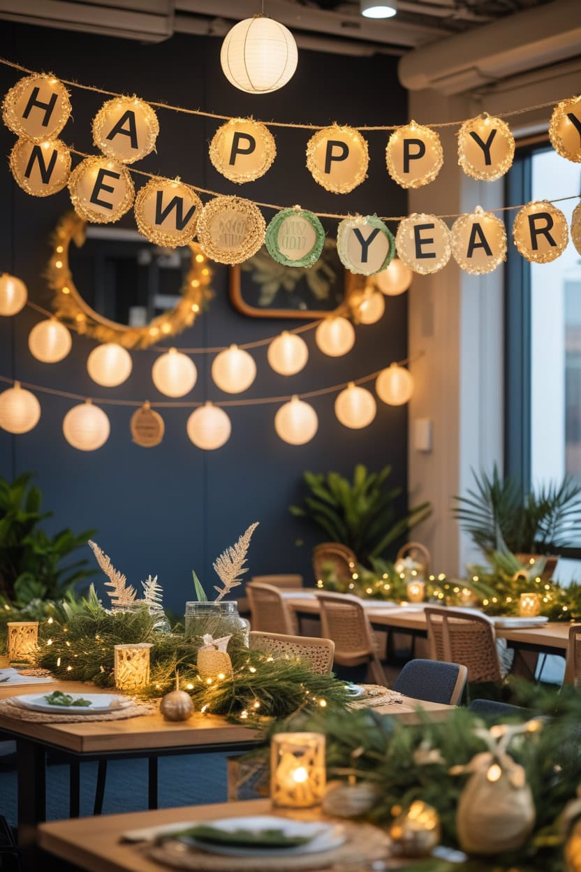 Eco Friendly Green Celebration New Year Decoration Ideas for Office