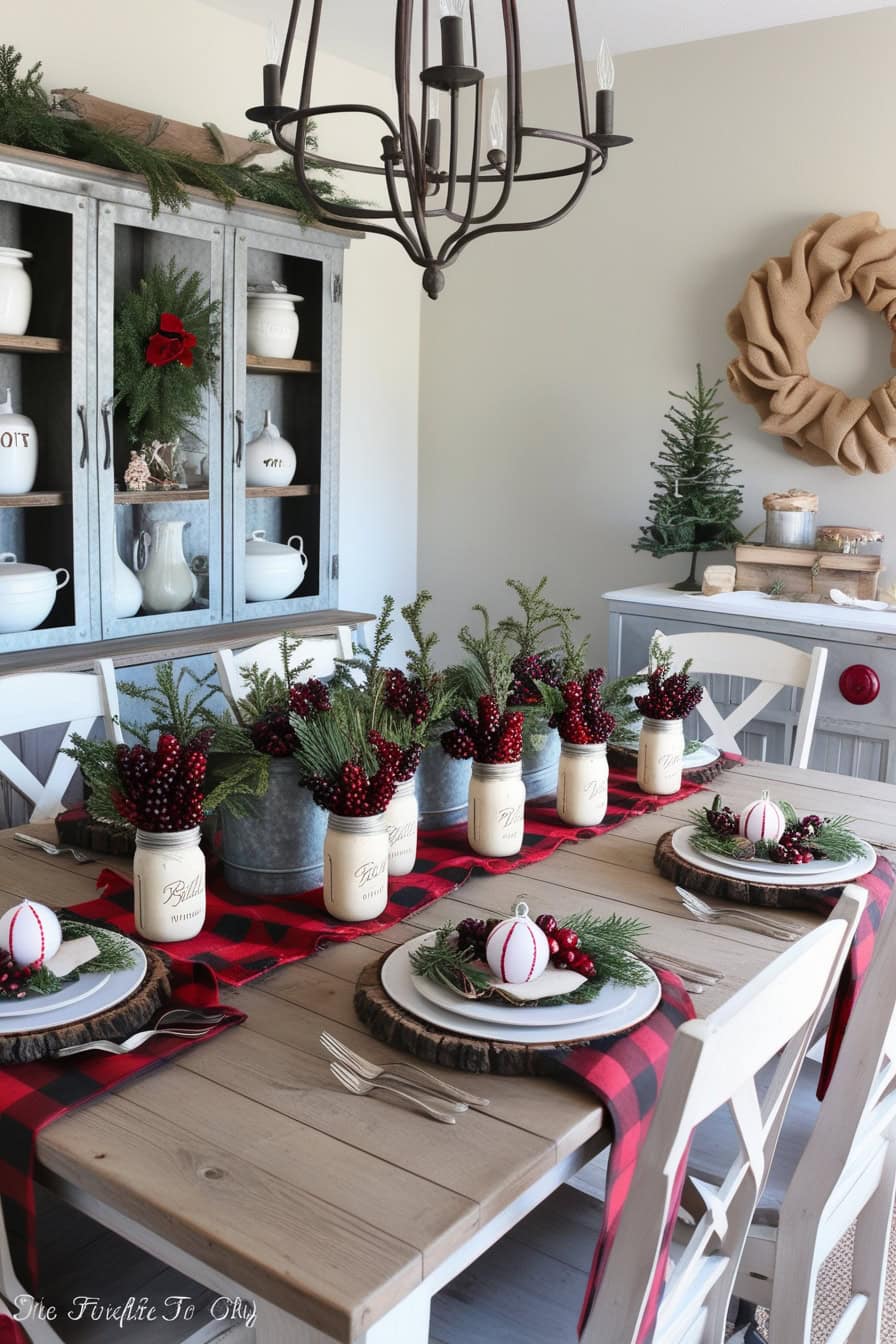 Farmhouse Christmas Dining Room Christmas Decorating Ideas