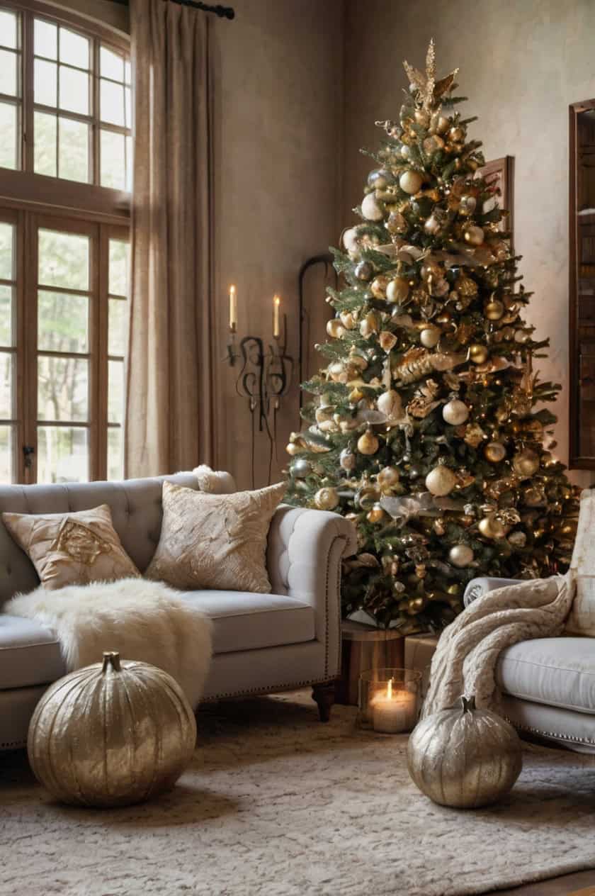 Farmhouse Glam Country Christmas Decor Living Room Ideas