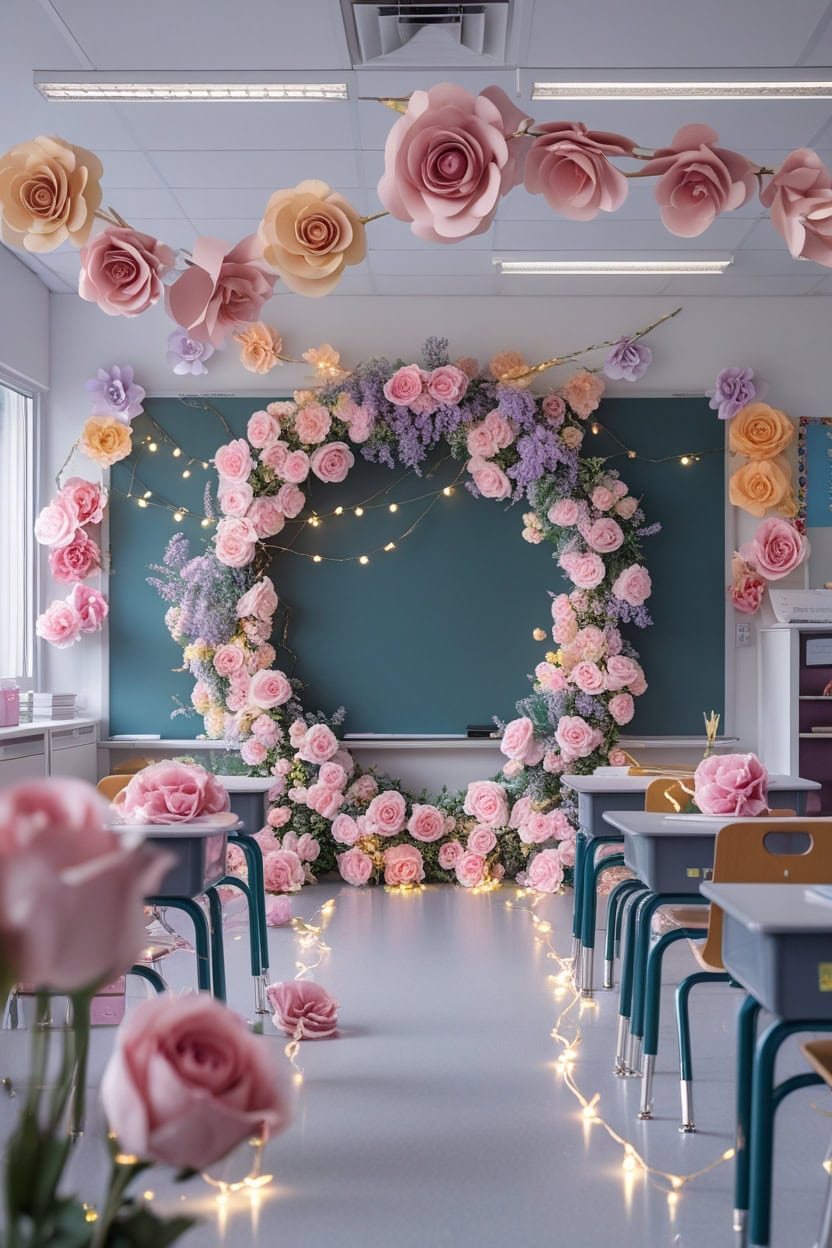 Floral Fresh Start New Year Decoration Ideas for Classroom