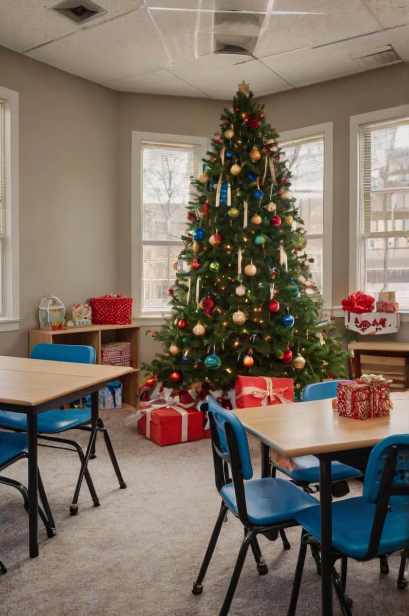 Fun And Colorful Christmas Vibes Sunday School Room for Christmas