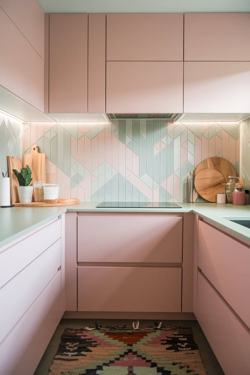 Geometric Boho Kitchen Backsplash 1