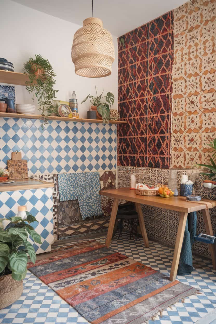 Global Inspired Patterns Colorful Boho Kitchen Ideas