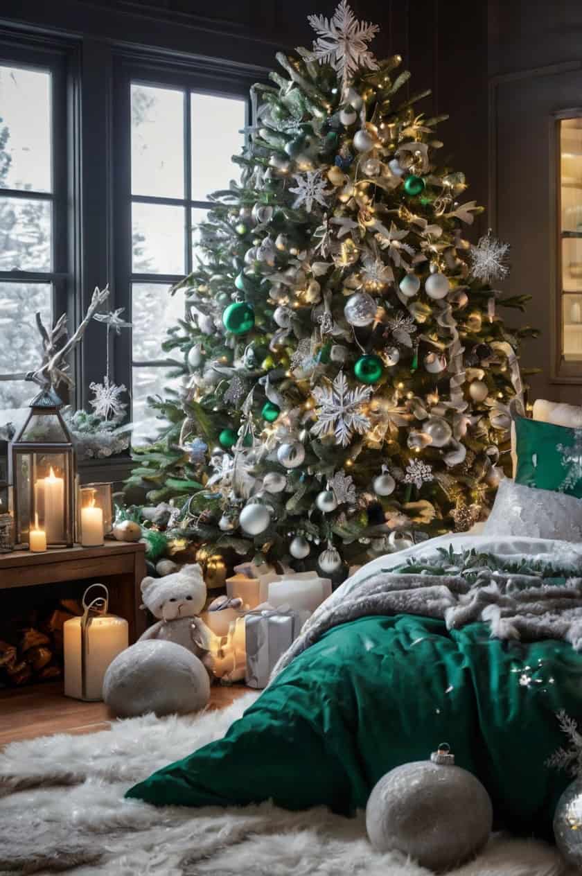 Magical Snowy Forest Christmas Decorating Ideas For a Room Preteen