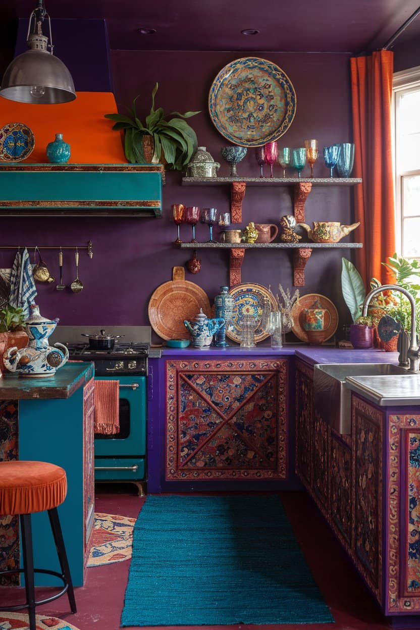 Maximalist Boho Kitchenfor Colorful Boho Kitchen Ideas