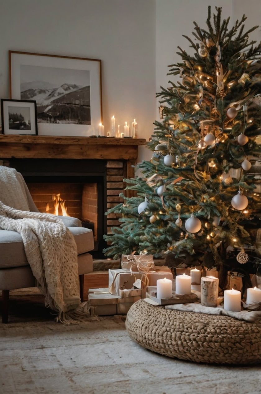 Minimalist Scandinavian Style Living Room Elegant Christmas Tree Decorating Ideas