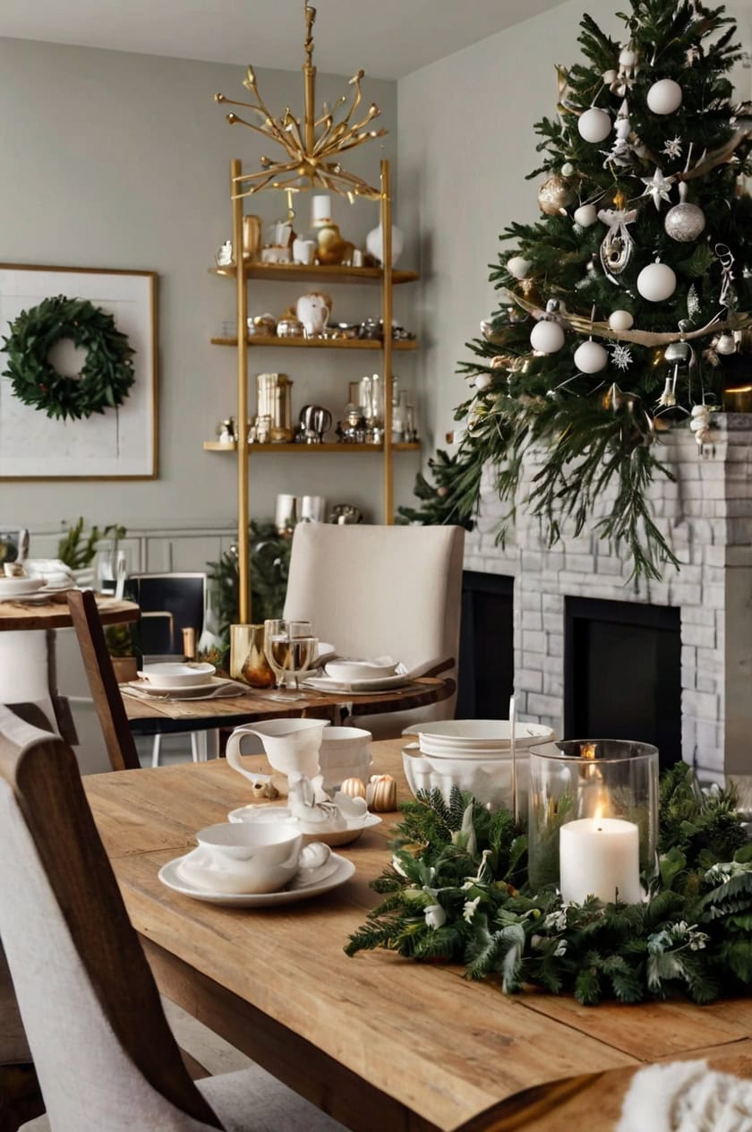 Modern Christmas Lunch Room Decorating 