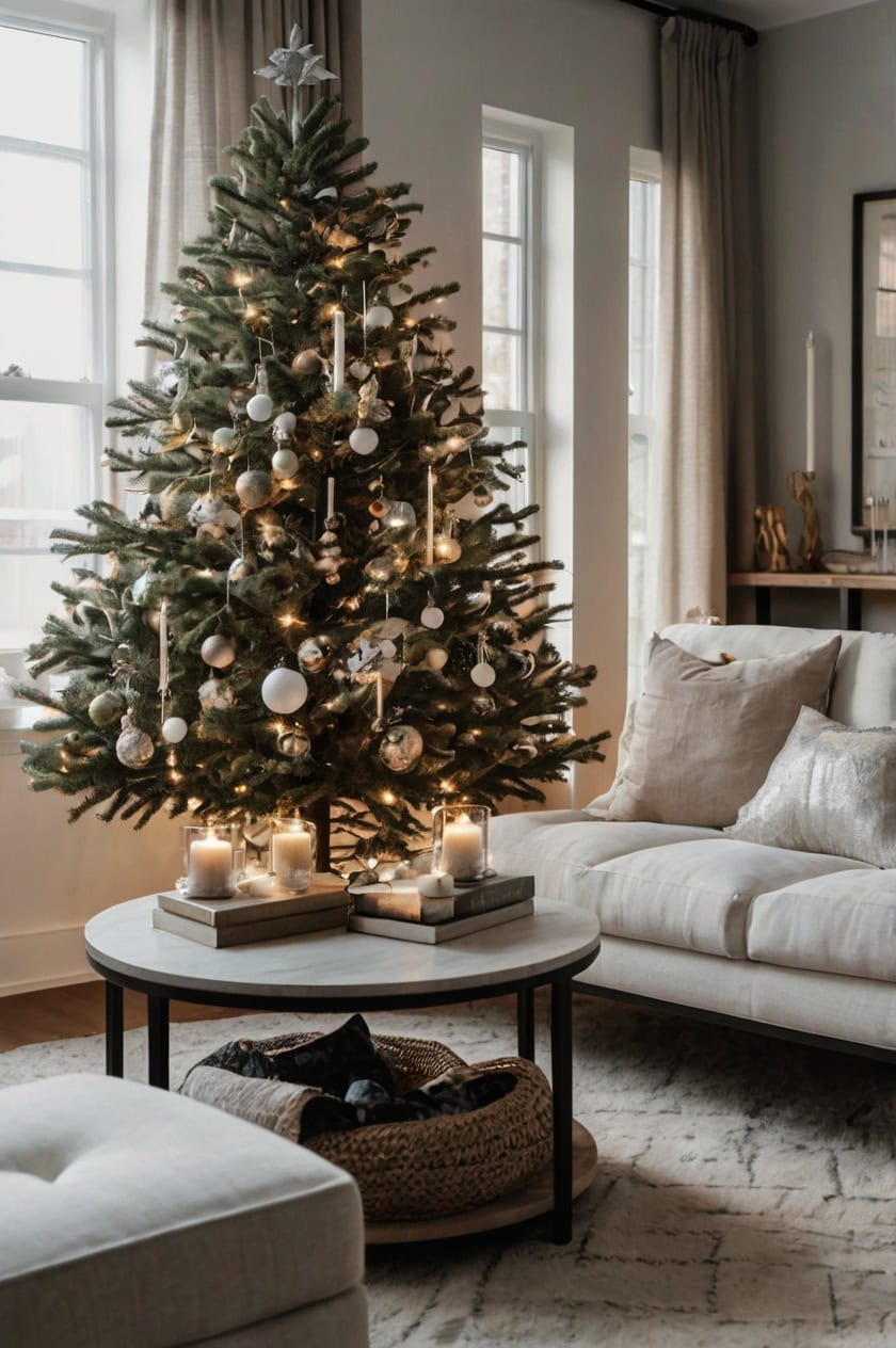 Modern Minimalist Christmas Small Living Room Christmas Decorating Ideas