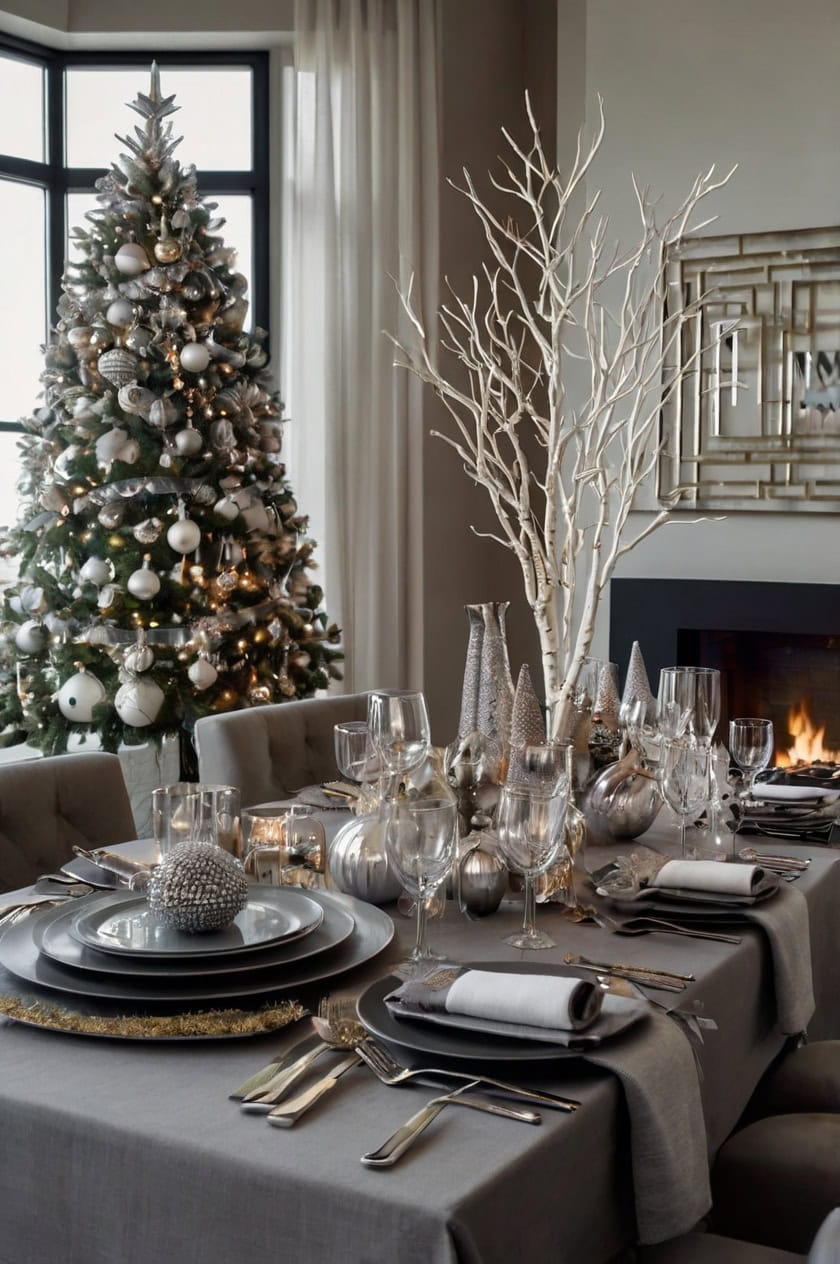 Modern Minimalist Christmas Party Room Decoration Ideas