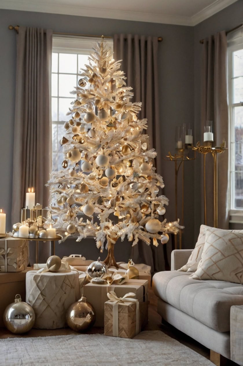 Modern Minimalist Christmas Style Decorating Ideas for Small Rooms