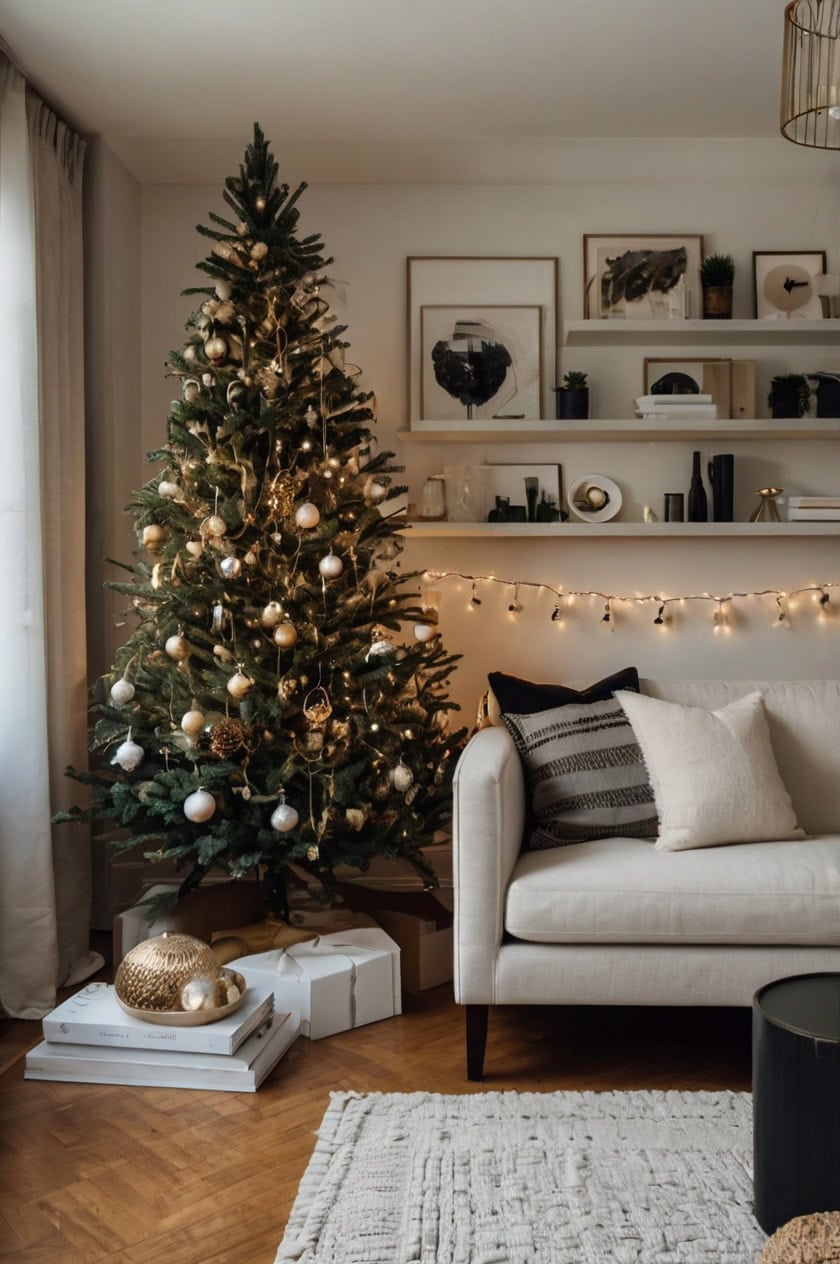 Modern Minimalist Cozy Apartment Christmas Decor