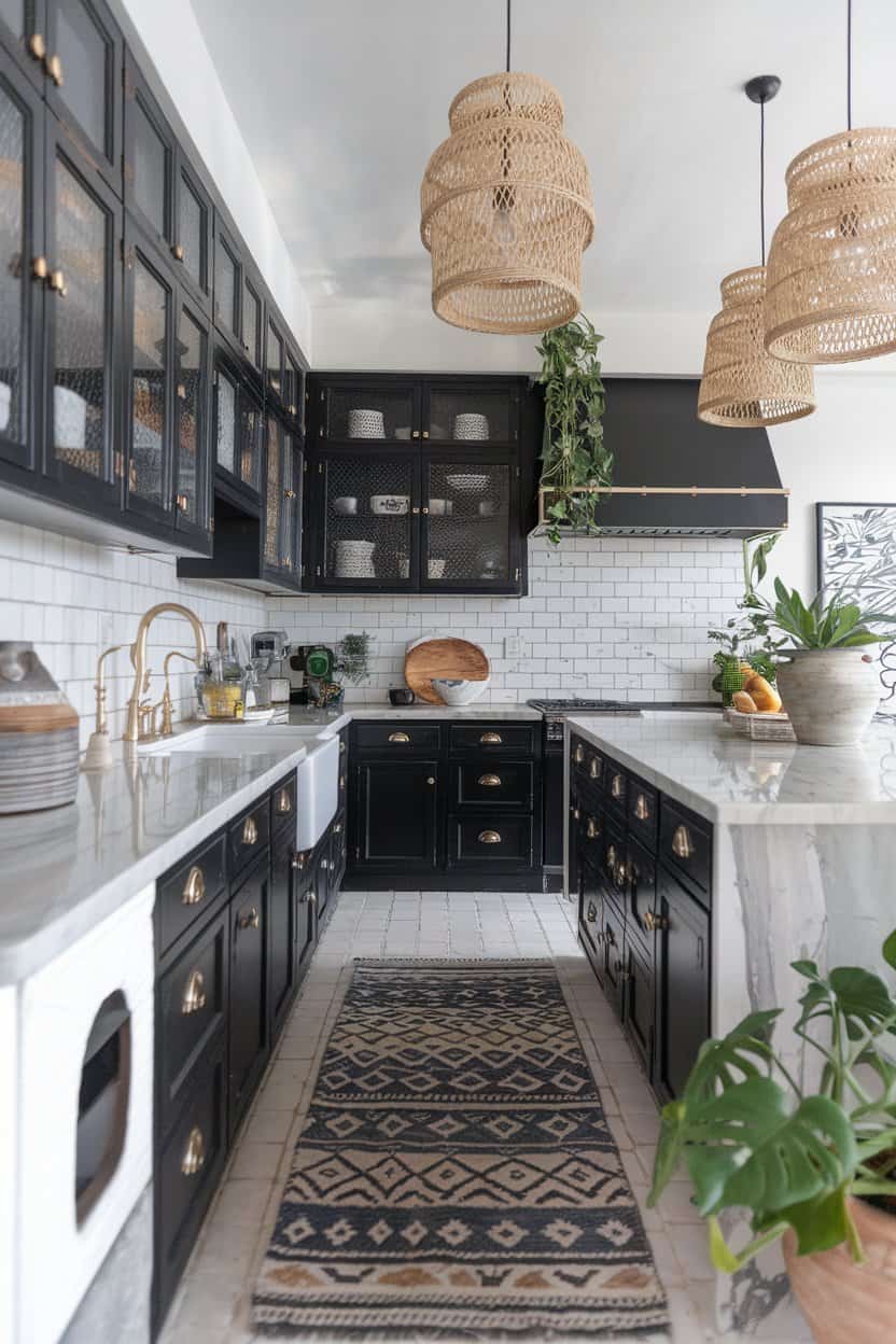 Monochrome Modern Boho kitchen ideas