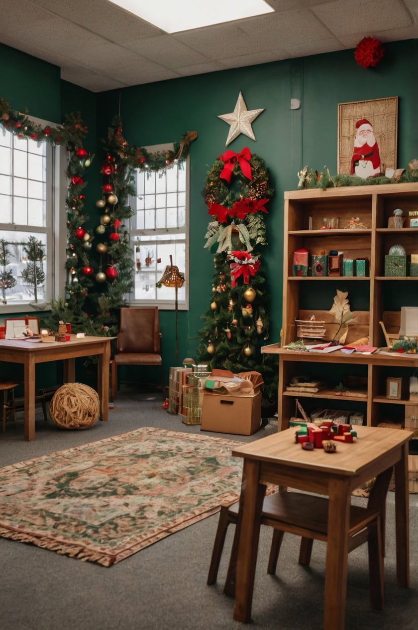 Nature Inspired Class Room Decoration Ideas for Christmas