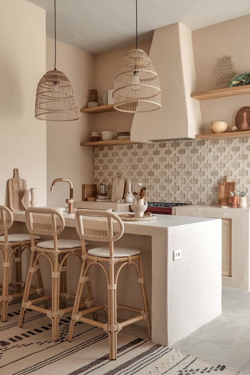 Neutral And Natural Colors For Modern Boho Kitchen Ideas