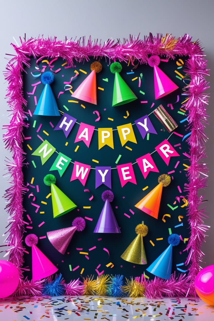 New Year’s Eve Party Vibes Decoration Ideas for School Board