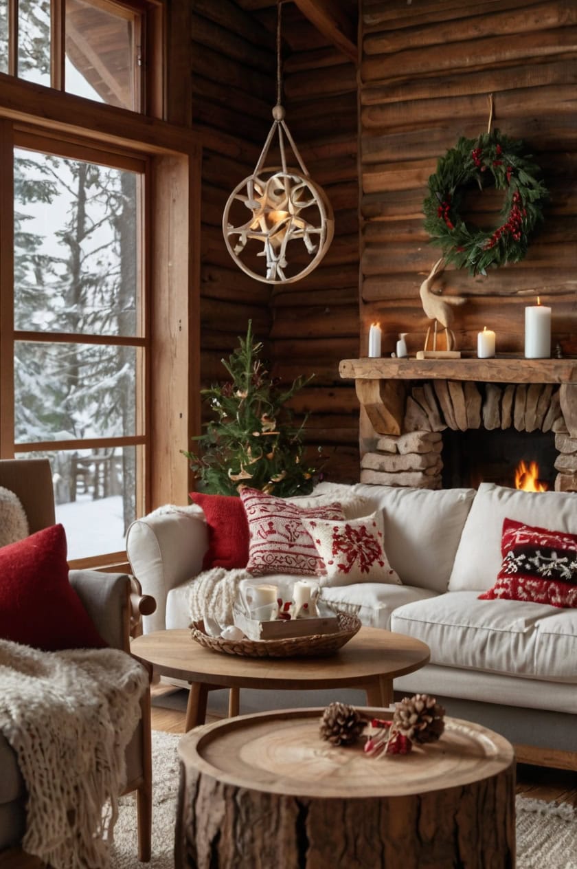 Nordic Winter Style Cozy Cabin Christmas Decorations