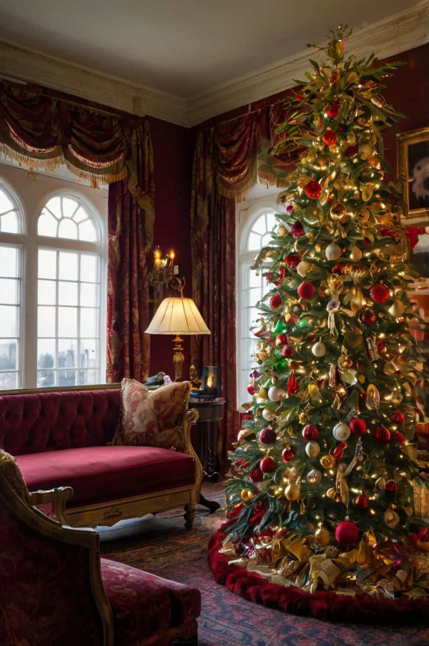 Old World Luxury With Velvet And Silk Cozy Old World Christmas Interior Decor