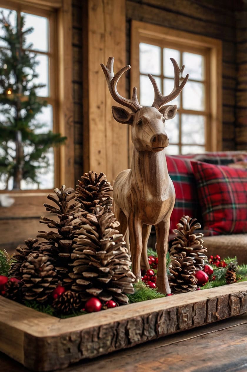 Plaid And Pinecones Cozy Cabin Christmas Decorations