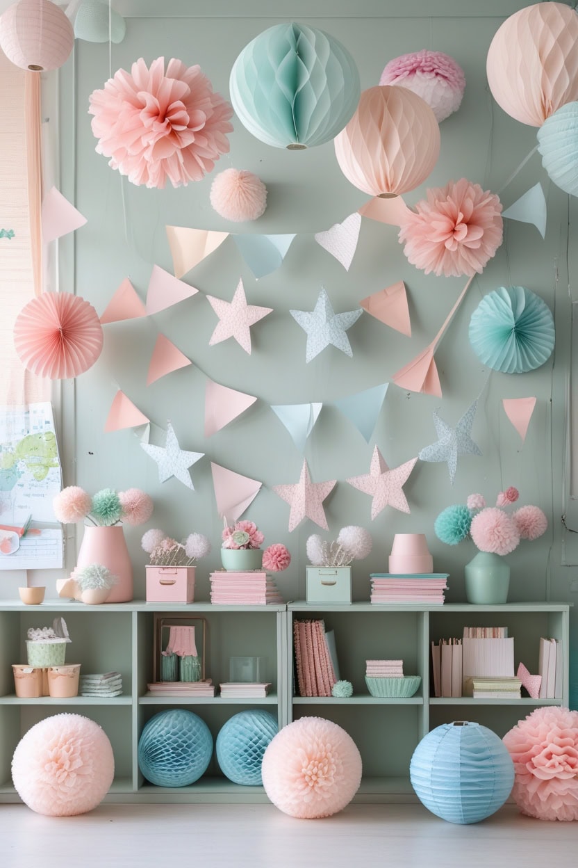 Playful Pastels New Year Decoration Ideas for School Students