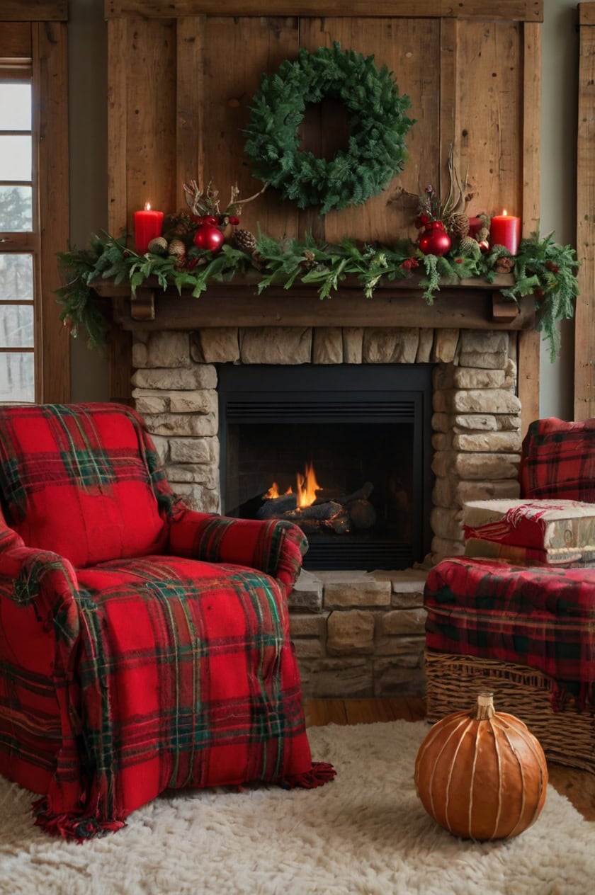 Red And Green Traditional Look Rustic and Cozy Decorations for Christmas