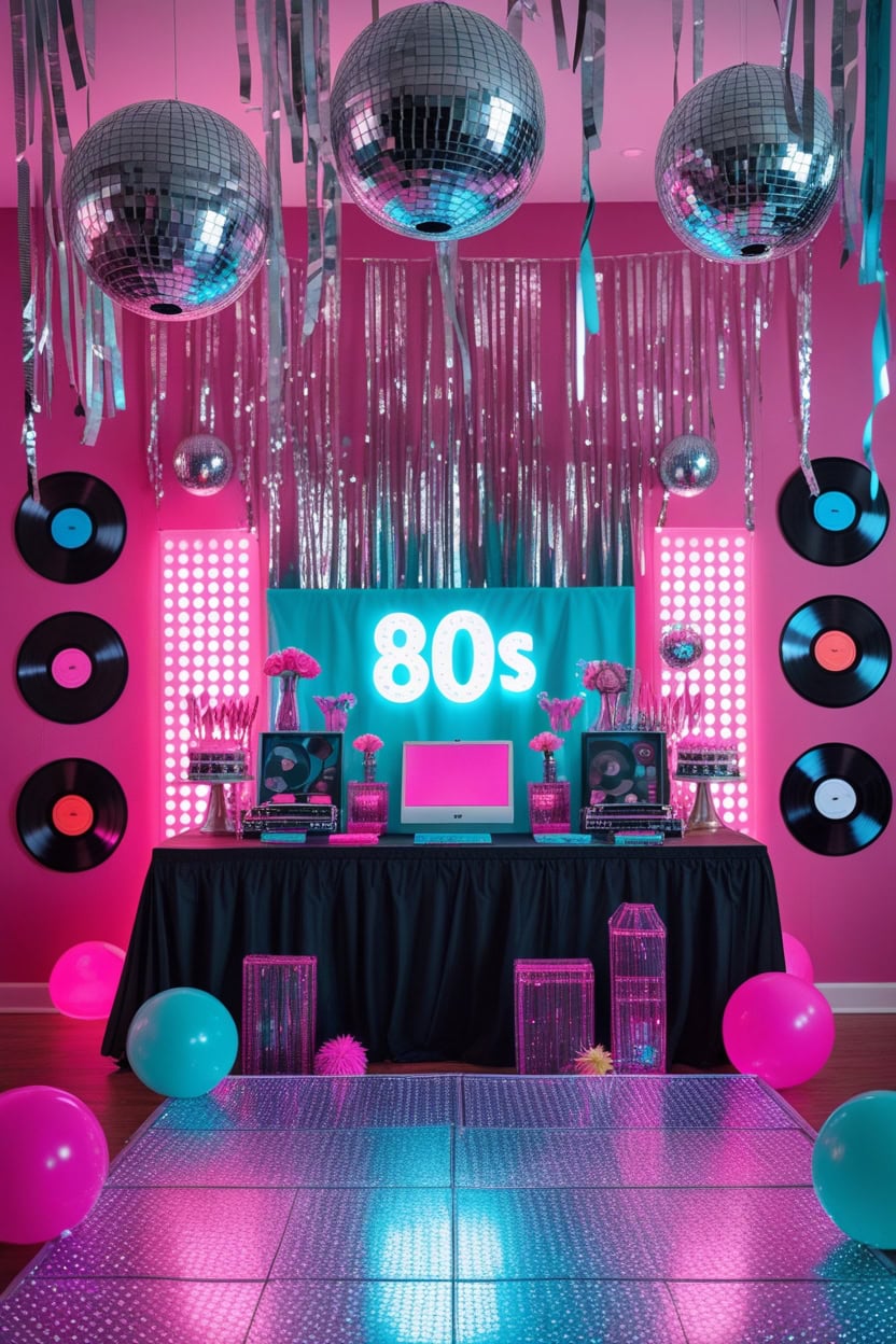 Retro 80s Glam New Year Party Decorations Ideas 2