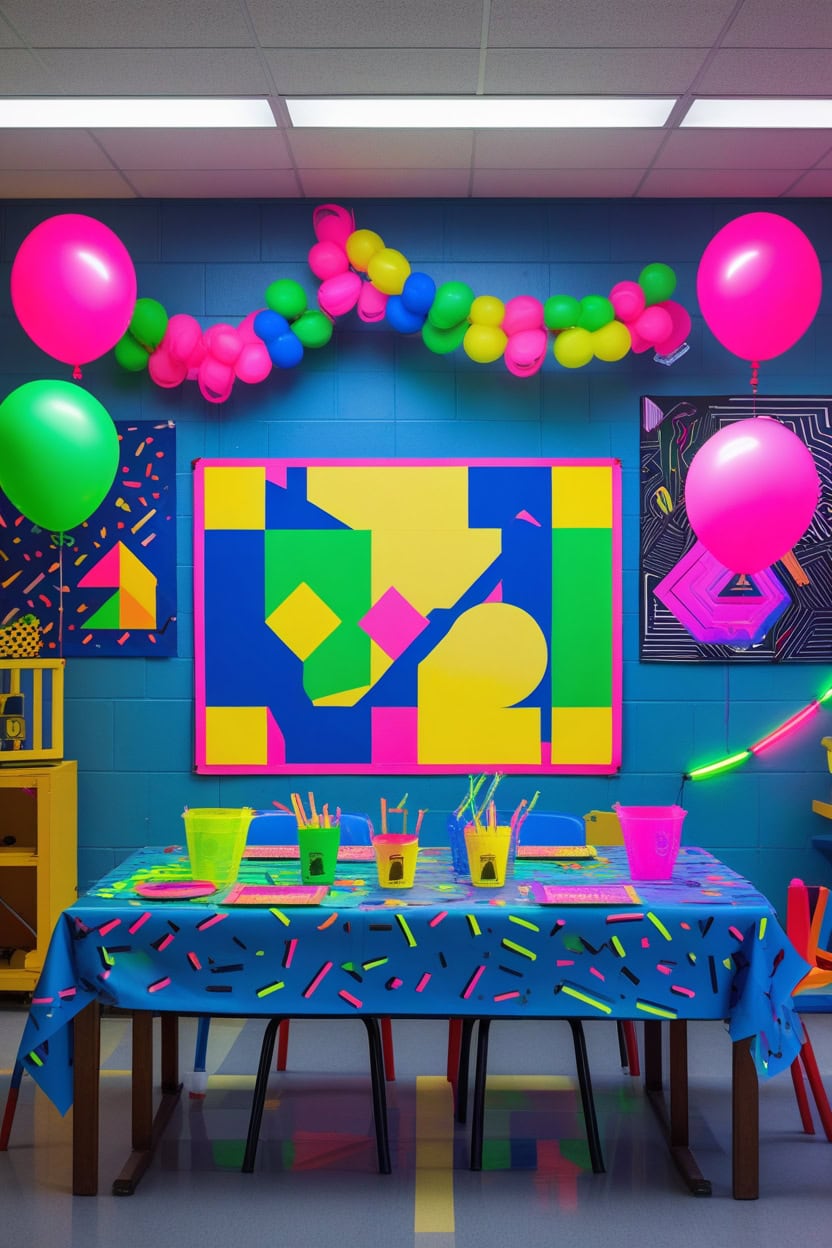 Retro 80s New Year Party Decoration Ideas for Preschool