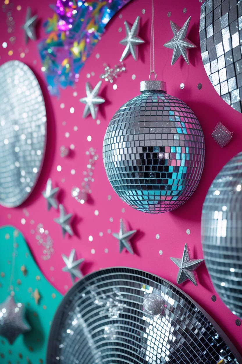 Retro Disco Fever New Year Decoration Ideas for Bulletin Board