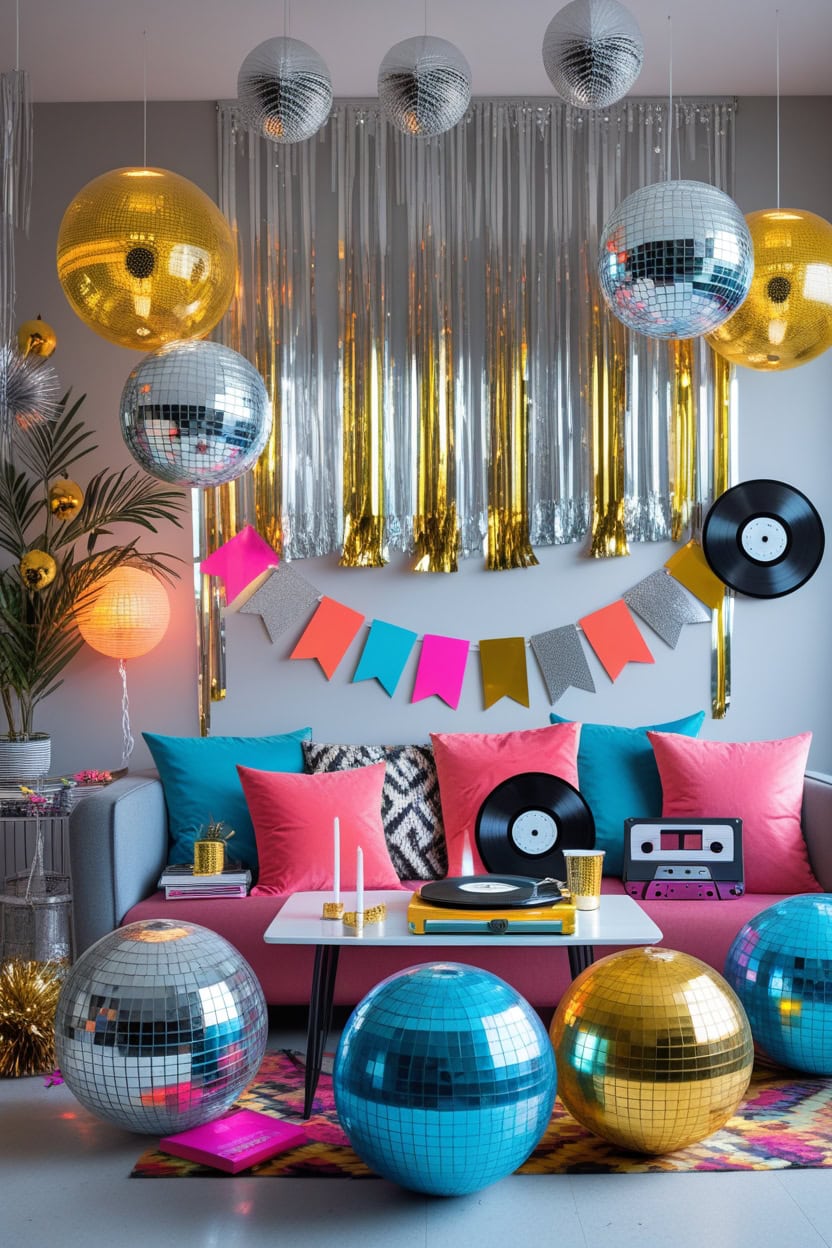 Retro New Year's Party Decoration Ideas for School Students