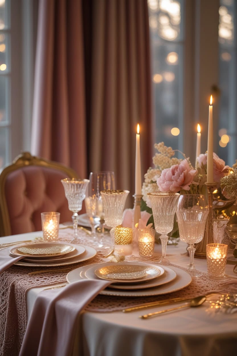 Romantic Candlelit New Year Setup 3